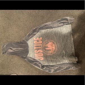 Justice dark gray velour matching set